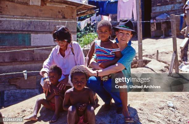 Diane Duchess of Wurttemberg working in the foreign aid in Third World countries, Africa 1980s.