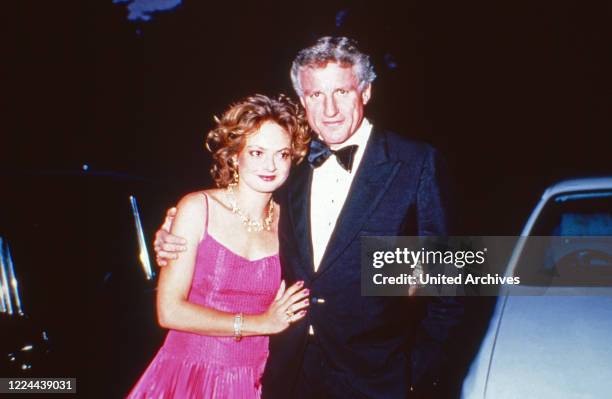 Friedrich Christian Mick Flick with his girlfriend Maya Countess of Schoenburg Glauchau, circa 1984.