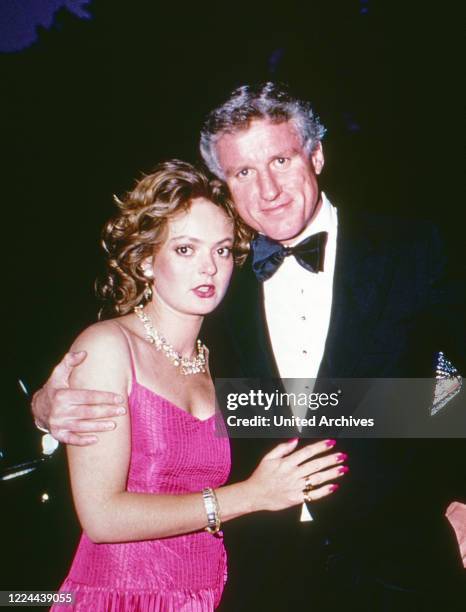 Friedrich Christian Mick Flick with his girlfriend Maya Countess of Schoenburg Glauchau, circa 1984.