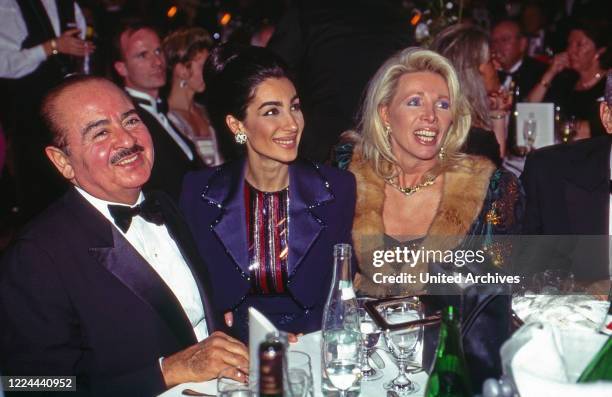 Adnan Khashoggi with wife Soraya and Ute Ohoven at UNESCO Gala in Neuss, Germany, 1996.