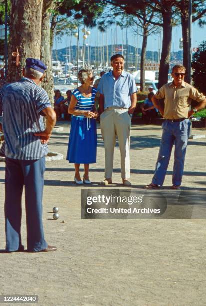 Prince Bertil of Sweden watching a Boccia match at Sainte Maxime, France 1977.