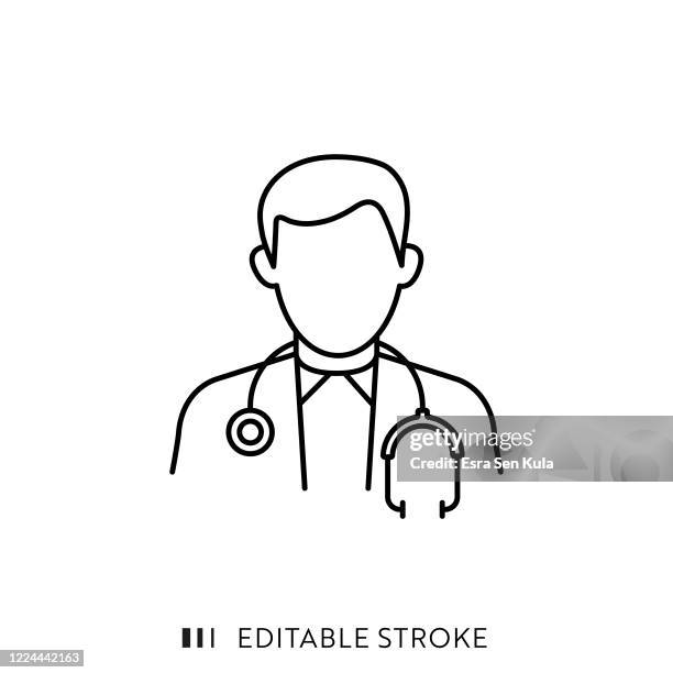 doctor icon with editable stroke and pixel perfect. - monitoring equipment stock illustrations