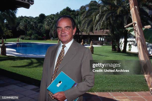 Rudolf Count of Schoenburg Glauchau at his home in Marbella, Spain, 1995.
