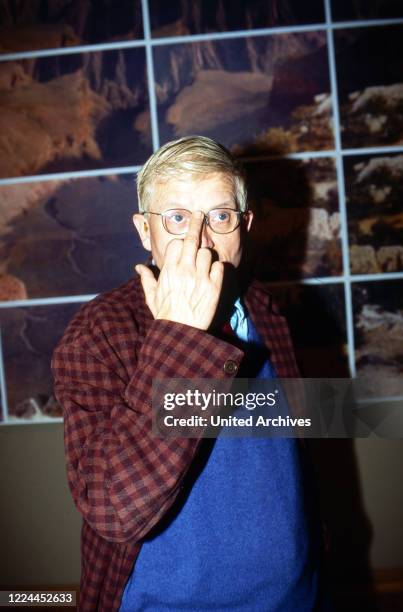 British painter, graphic artist, stage designer and photographer David Hockney at the opening of his retrospective at Museum Ludwig in Cologne,...