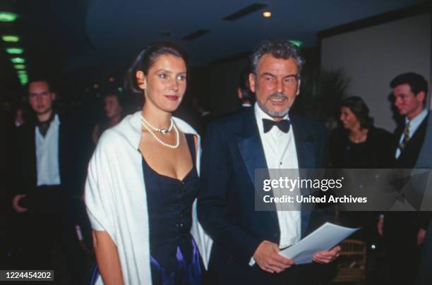 Actor Horst Buchholz with daughter Beatrice at the UFA Filmball in Duesseldorf, Germany, 1996.