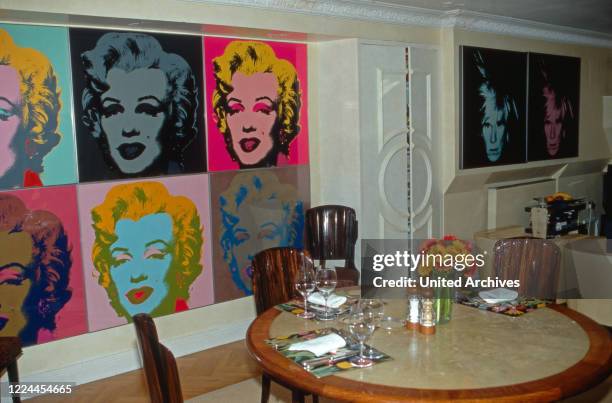 Andy Warhol's print "Marilyn Monroe" at the house of Gunter Sachs.