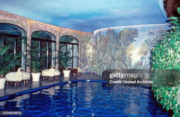 Swimming pool inside the house of Gunter Sachs.