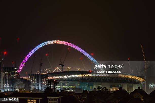 wembley - wembley stadium night stock pictures, royalty-free photos & images