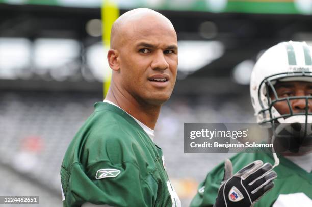 Jason Taylor of the New York Jets during the first practice in Metlife Stadium on June 16, 2010 at Metlife Stadium in East Rutherford, New Jersey.