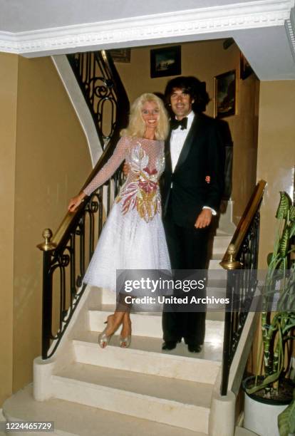 Gunilla Countess of Bismarck at the wedding of her brother Maximilian von Bismarck Schoenhausen with Barbara Meijer at Madrid, Spain, 1981.