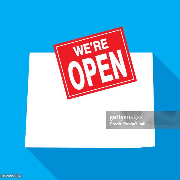 colorado we're open icon - welcome to colorado stock illustrations