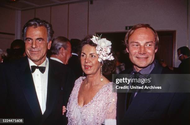 Actors Maximilian Schell and Klaus Maria Brandauer at an evening event in Duesseldorf, Germany, 1998.