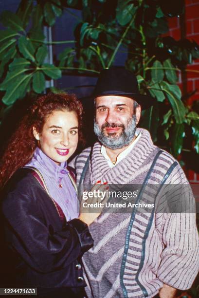 German singer Drafi Deutscher with his wife Isabel Varell, Germany, 1990.