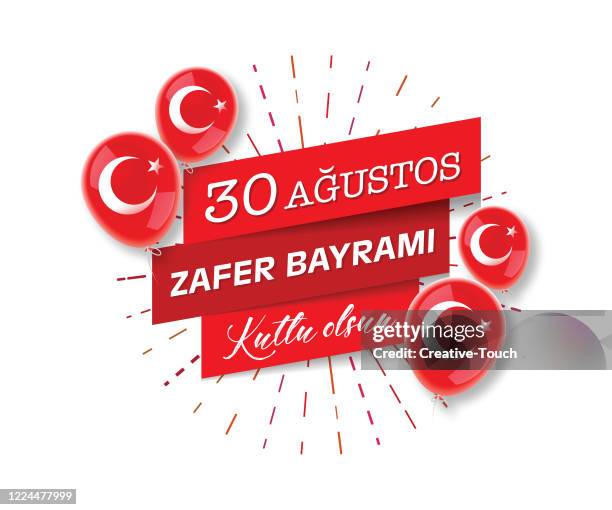 30 august, victory day turkey - august 2020 stock illustrations