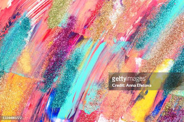multicolored brushstrokes of paint - drawing art product 個照片及圖片檔