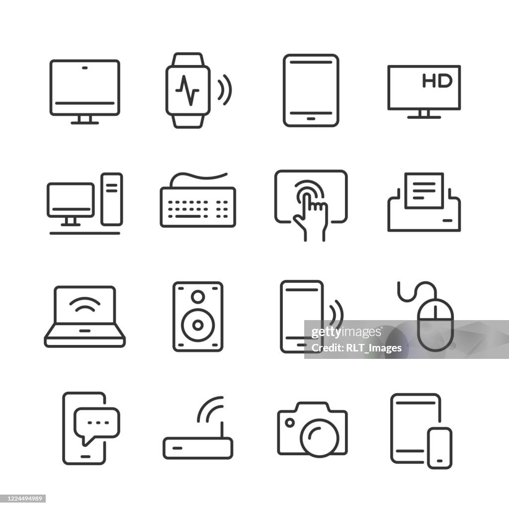 Modern Device Icons — Monoline Series