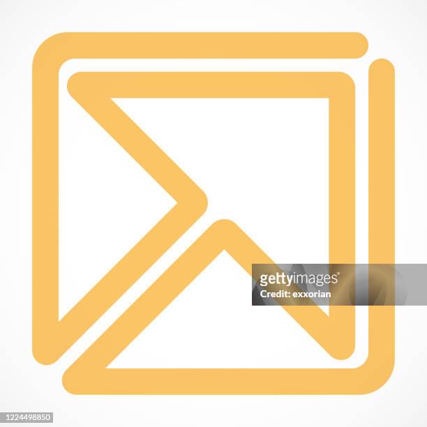 arrow escape from the square icon - direction icon stock illustrations