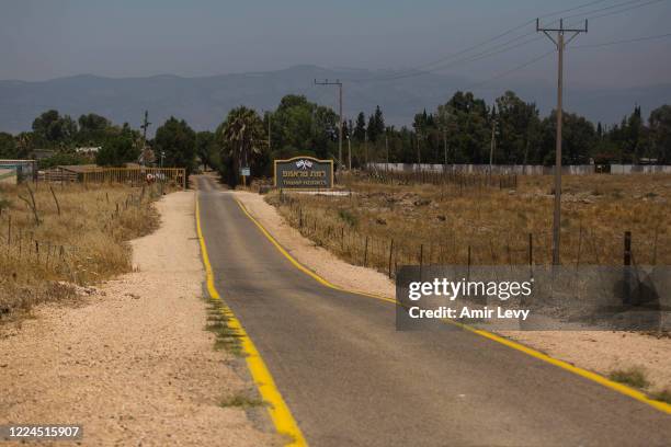 Road leads to the new settlement named after US President Donald Trump on July 3, 2020 in Golan Heights, Irael. Israeli Prime Minister Benjamin...