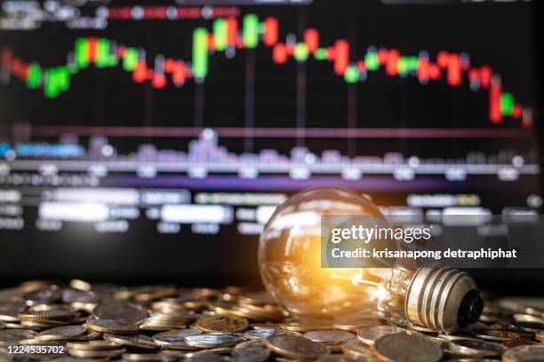 stock market concept,light bulb concept,idea - image manipulation stock pictures, royalty-free photos & images