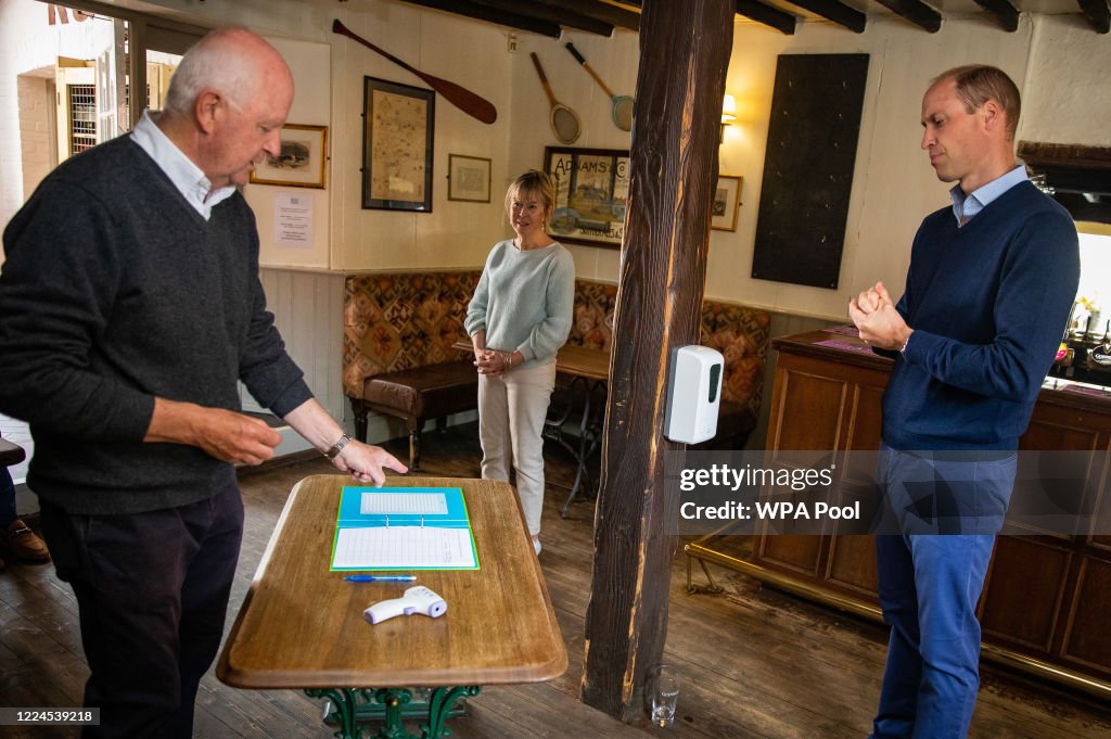 The Duke Of Cambridge Visits A Pub Ahead Of Reopening