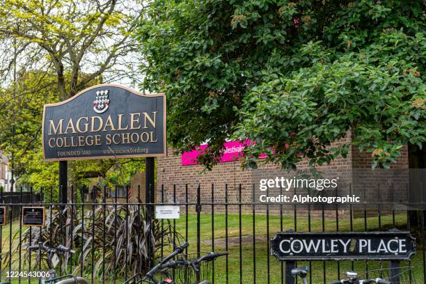 magdalen college school entrance - school entrance sign stock pictures, royalty-free photos & images
