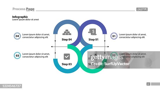 Four Step Process Chart Slide Template High-Res Vector Graphic - Getty ...