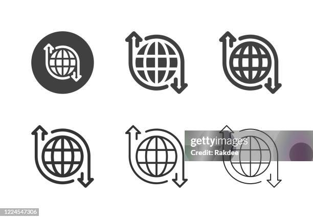 world economy growth icons - multi series - jersey city stock illustrations