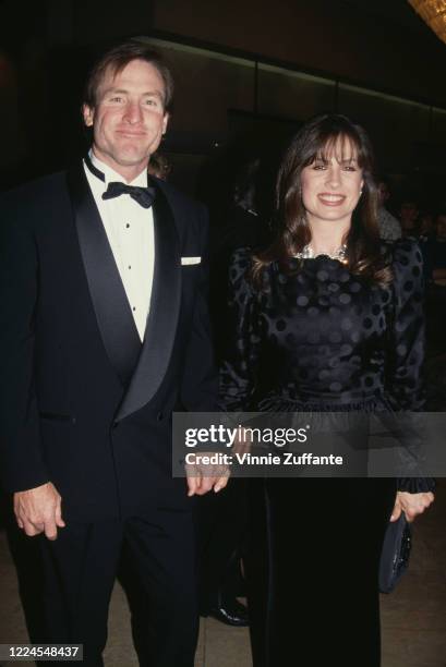 American documentary producer Gary R Benz and his wife, Mexican actress Ana Alicia, attend the 1993 Directors Guild of America Awards, held at the...