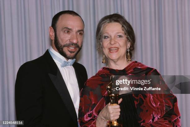 American actor F Murray Abraham and American actress Geraldine Page attend 58th Academy Awards, held at the Dorothy Chandler Pavilion in Los Angeles,...