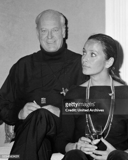 German Austrian stage and movie actor Curd Juergens with his wife Margie Schmitz at Hamburg, Germany, 1976.