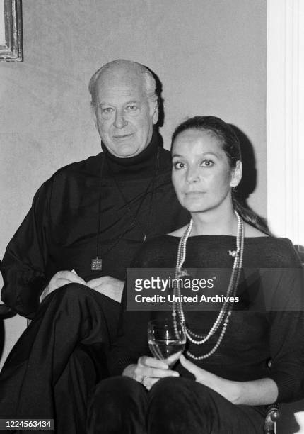 German Austrian stage and movie actor Curd Juergens with his wife Margie Schmitz at Hamburg, Germany, 1976.
