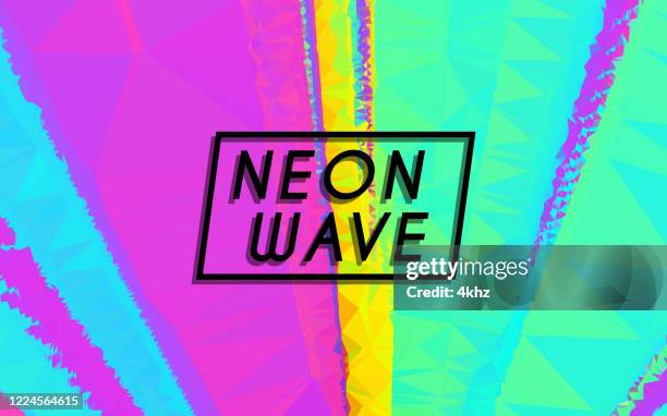 new retro wave creative neon color abstract graphic background - postmodern stock illustrations