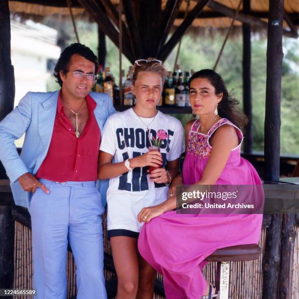 Holiday story of the Italian-American singer and actress Romina Power with singer and husband Al Bano Carrisi and daughter Ylenia Carrisi, early...