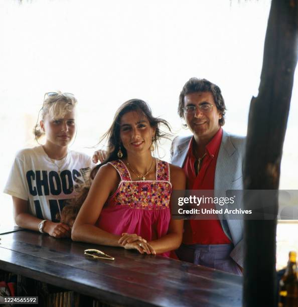 Holiday story of the Italian-American singer and actress Romina Power with singer and husband Al Bano Carrisi and daughter Ylenia Carrisi, early...