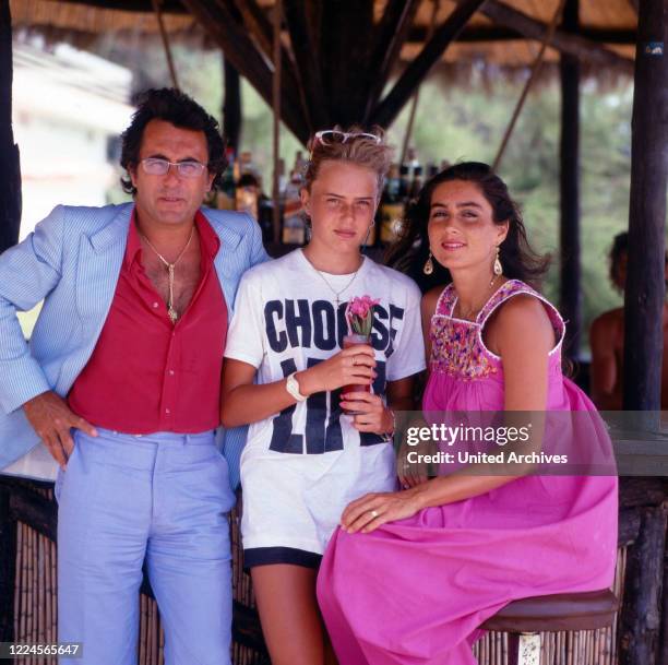 Holiday story of the Italian-American singer and actress Romina Power with singer and husband Al Bano Carrisi and daughter Ylenia Carrisi, early...