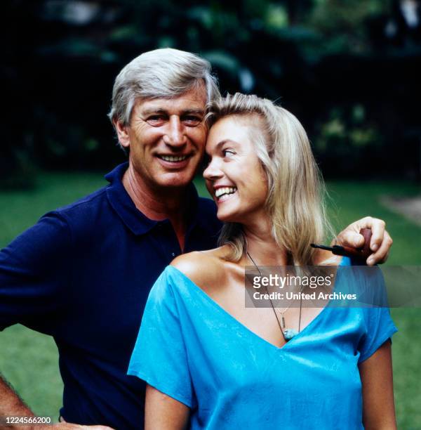 The danish actress Birte Berg together with the german actor Siegfried Rauch in the set for 'Death Stone', Sri Lanka 1986.