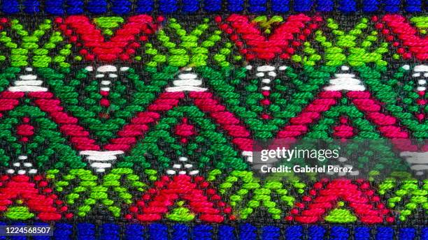 an indigenous textile abstract image from mexico - native american culture pattern stock pictures, royalty-free photos & images