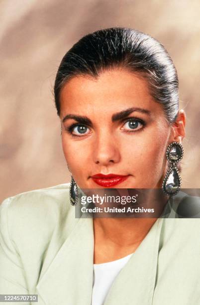 German TV presenter Birgit Schrowange, circa 1985.