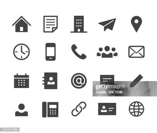 contact icons - classic series - business-card-icons stock illustrations