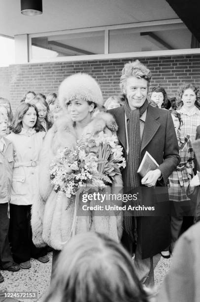 Dutch TV presenter and entertainer Rudi Carrell at the wedding with Anke Bobbert, Germany, 1974.