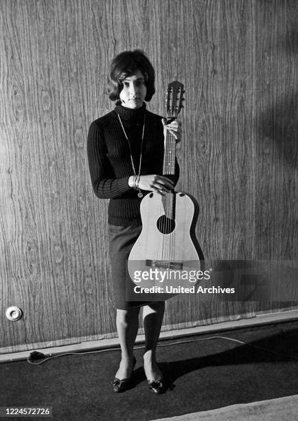 Greek German singer Vicky Leandros in the beginning of her career at Hamburg, Germany circa 1965.