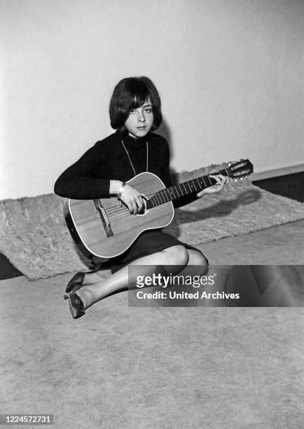 Greek German singer Vicky Leandros in the beginning of her career at Hamburg, Germany circa 1965.