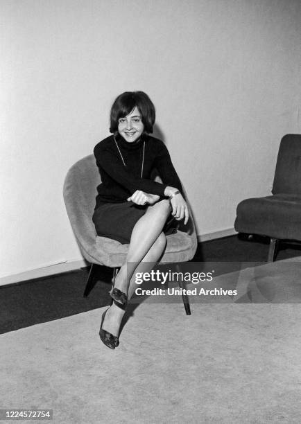 Greek German singer Vicky Leandros in the beginning of her career at Hamburg, Germany circa 1965.