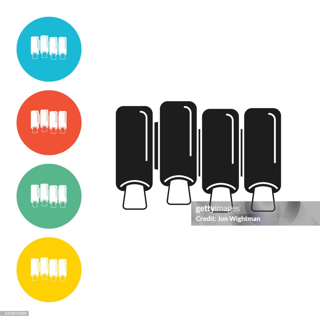 Ribs BBQ Icons On Circle Bases