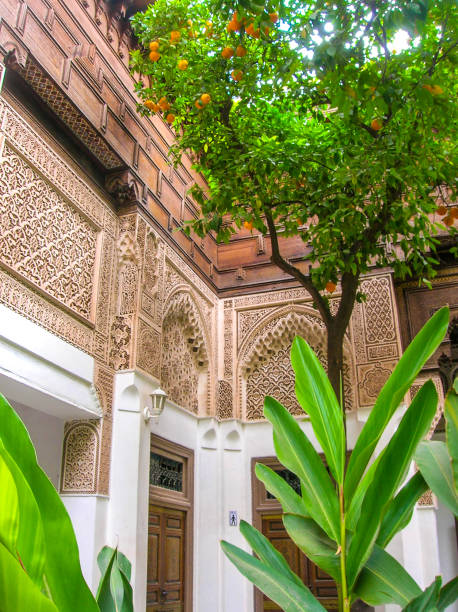 palais bahia à marrakech. - palais de la bahia photos et images de collection