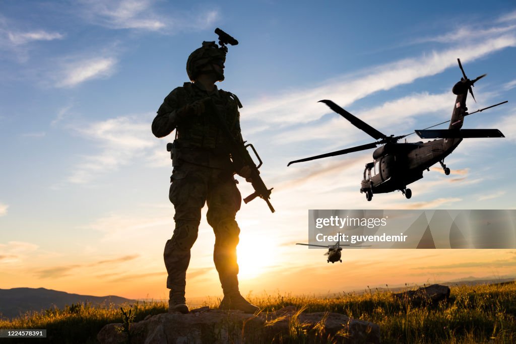 Military Mission at sunrise