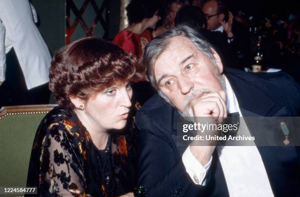 Swiss movie director Bernhard Wicki with his wife Agnes Fink, Germany, 1970s.