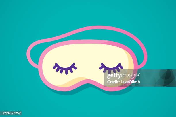 ilustraciones, imágenes clip art, dibujos animados e iconos de stock de máscara durmiente plana 2 - medical eye patch