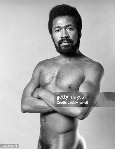 Portrait of actor, singer, and dancer Ben Vereen as he poses naked, August 1972.