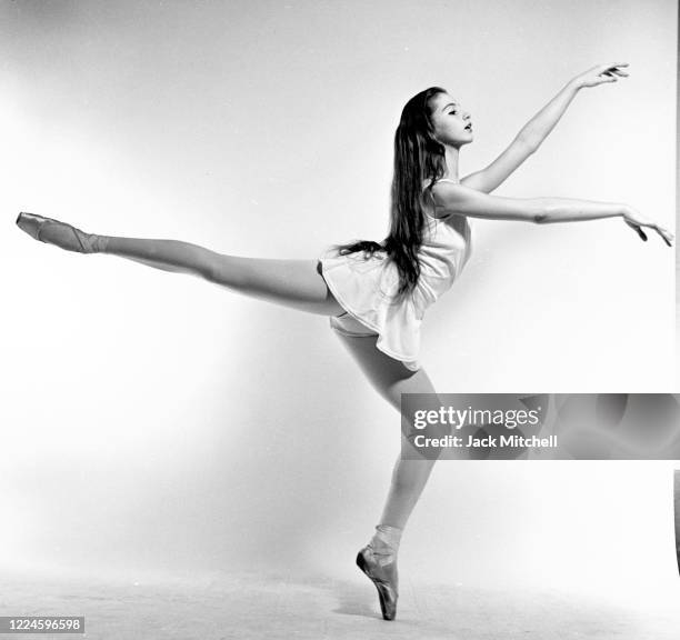 Portrait of Ballet dancer Suzanne Farrell, June 1961. The photo was taken during her scholarship with the School of American Ballet.